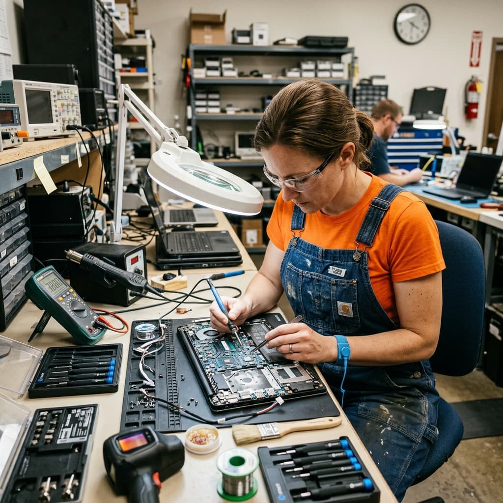 Expert laptop repair technician